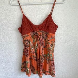 Vintage forever 21 orange adjustable babydoll top